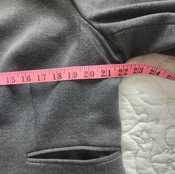J. Crew Going Out Blazer Size 18 in Heather Dove Grey Stretch Open Collarless - Picture 8 of 9